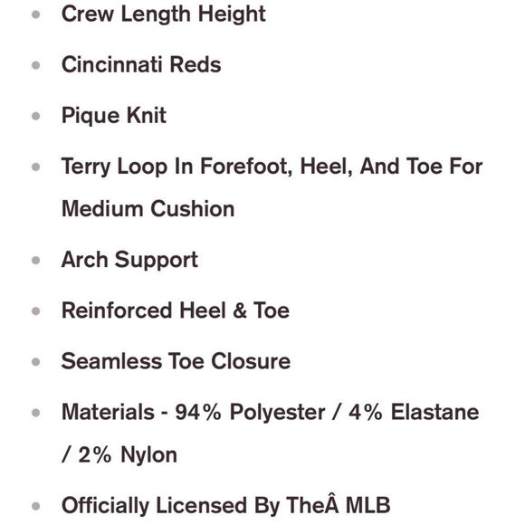 STANCE MEN’S CINCINNATI REDS BASEBALL ⚾️ GENUINE MERCHANDISE SIZE LARGE CREW - Picture 5 of 8